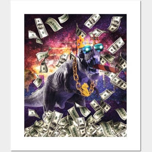 Bling Money Dinosaur Thug Posters and Art